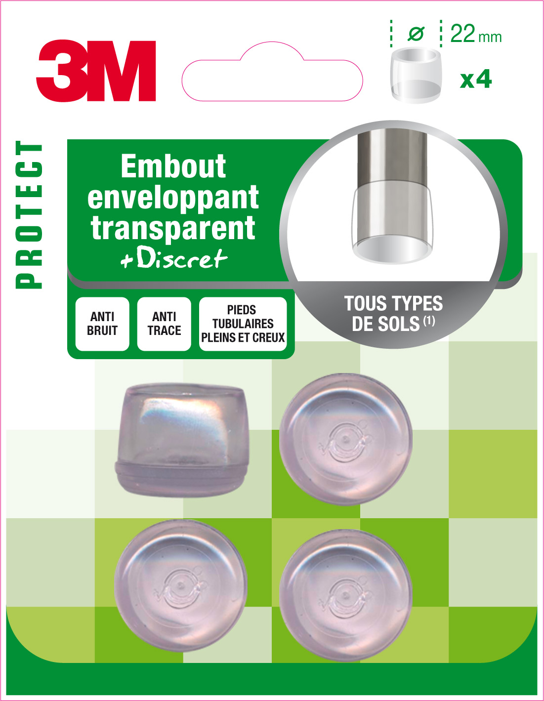 Embout enveloppant transparent Ø22mm - 3M
